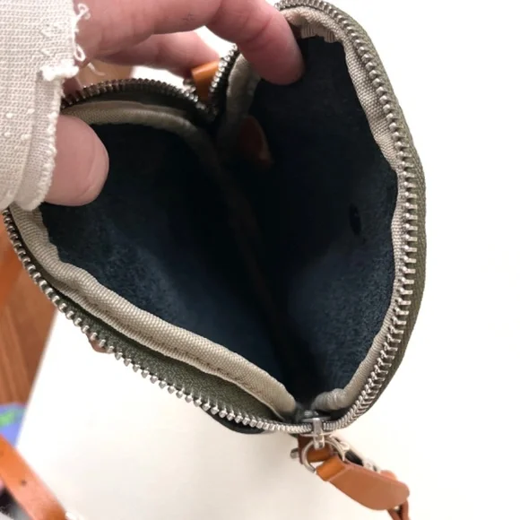 Divina Firenze Olive Pebbled Leather Small Crossbody Made In Italy - Picture 2 of 13